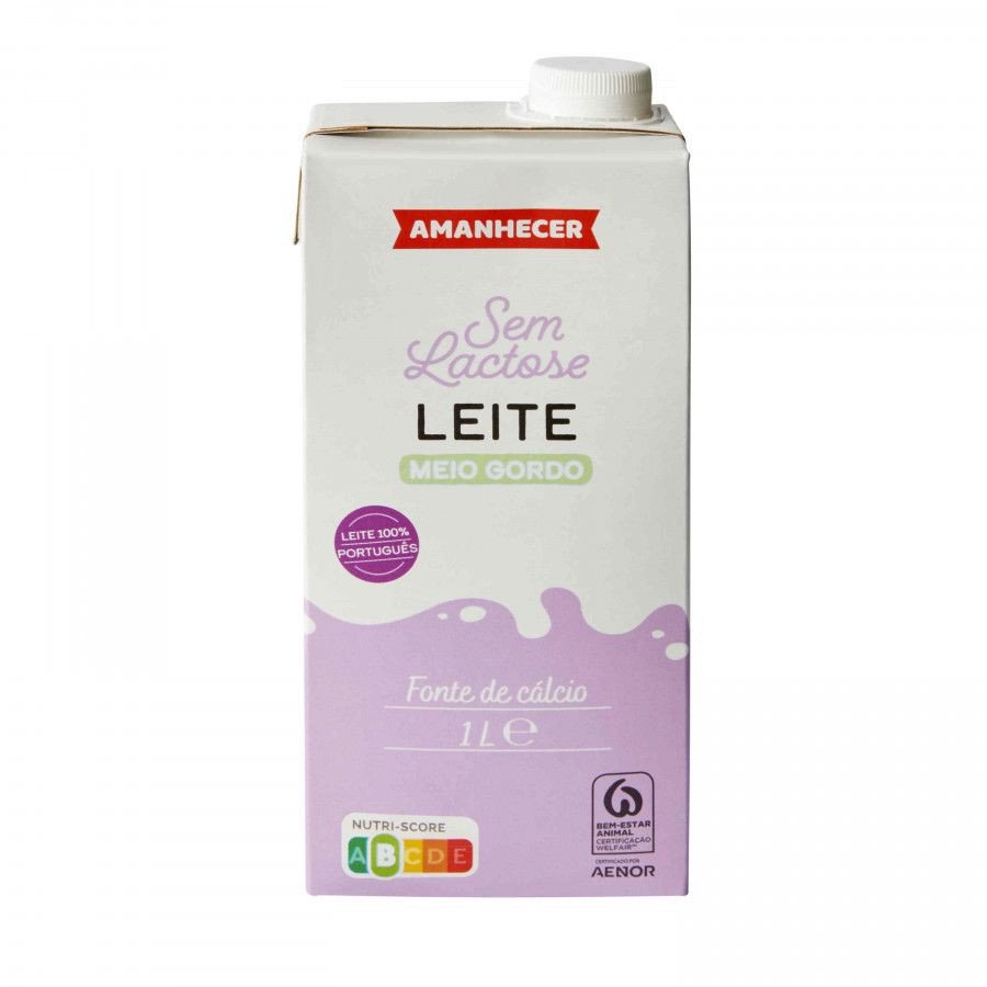 Leite Amanhecer Sem Lactose Meio Gordo 1 Lt